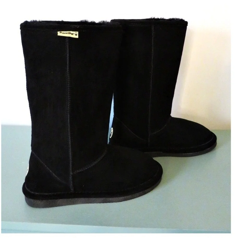 NWT BearPaw Tall Emma Classic Winter‎ Slip-On Boots Black Suede Size 6